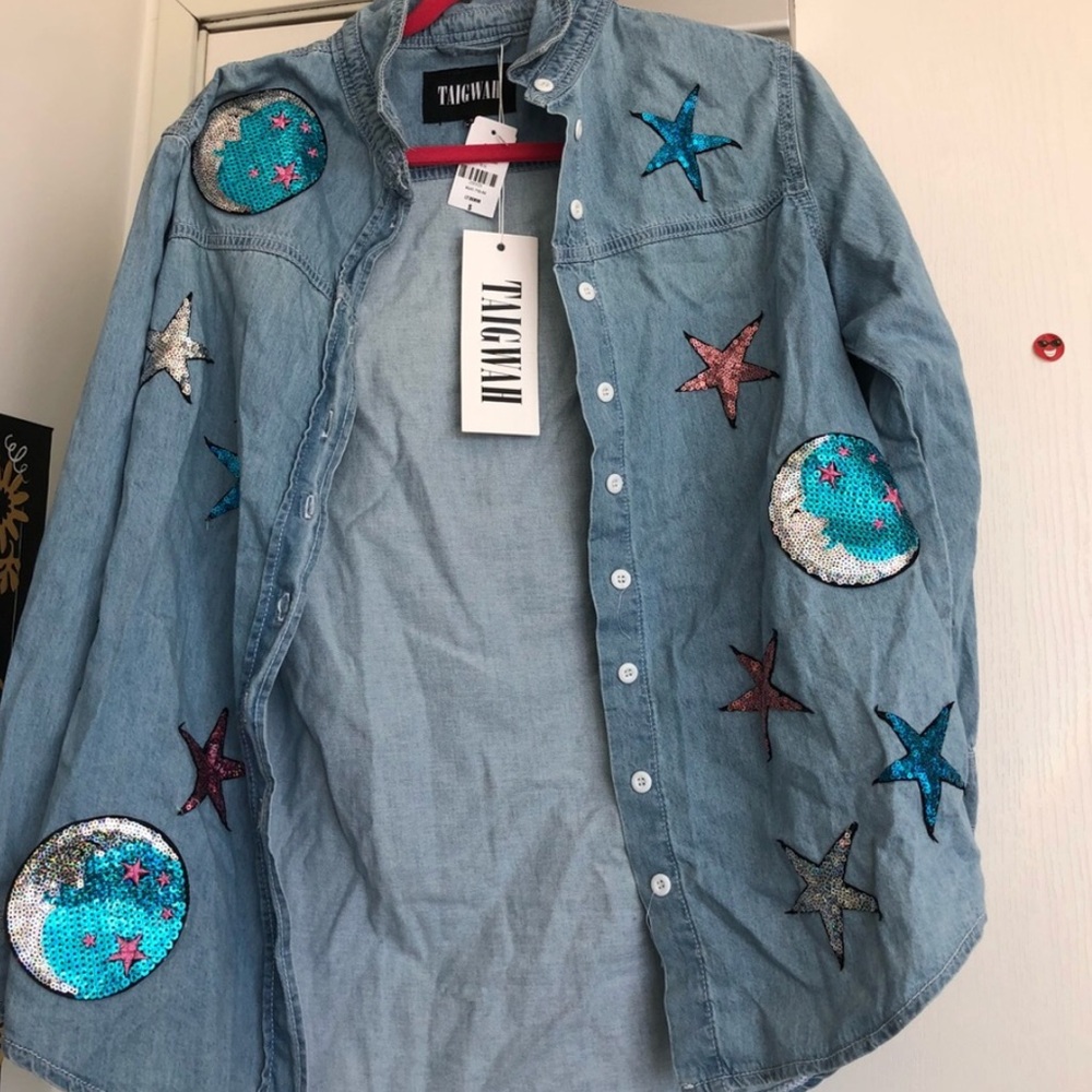 Lf stores sequin chambray